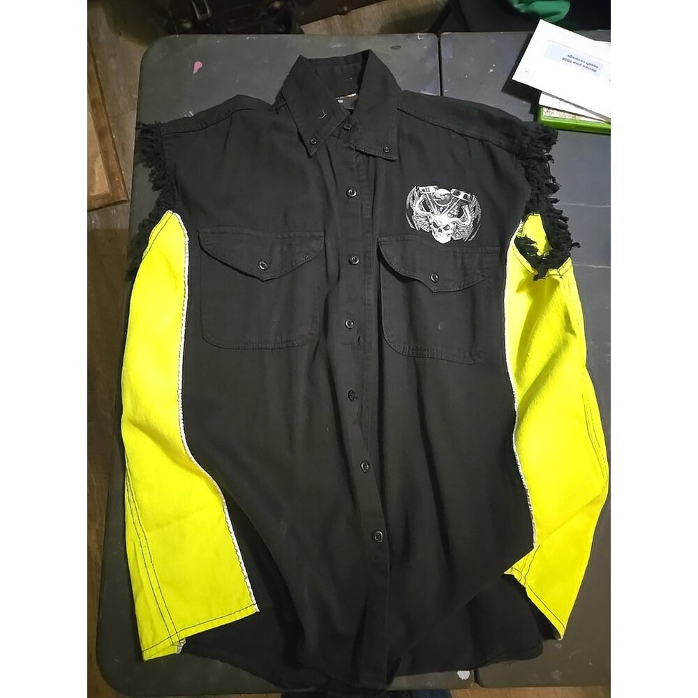 2017 Red River Memorial Day run HI-VIS Cut Off Button Up Vest LG